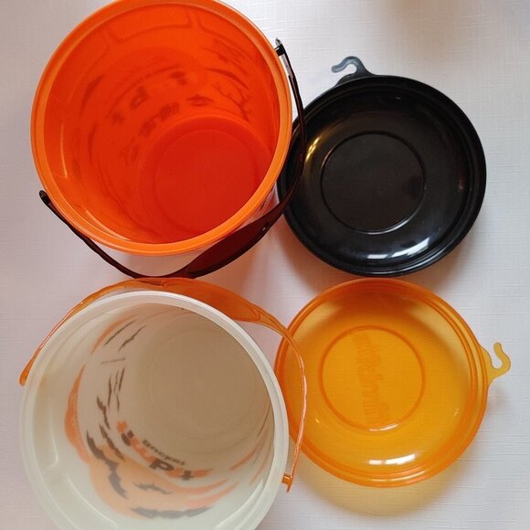 Tim Hortons Halloween Buckets Complete Pair 2022 and 2023 Whirley Plastic - Picture 3 of 6